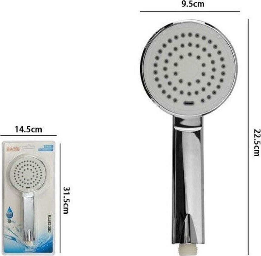 DOCCETTA DOCCINO BAGNO 22.5 X 9.5CM SOFFIONE DOCCIA CORNETTA MODERNO TONDO 69333 - 2