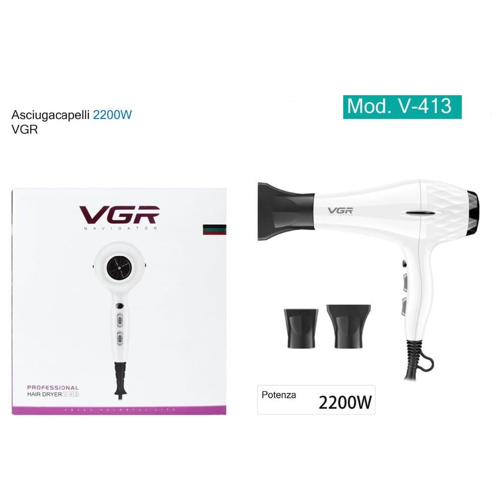 Asciugacapelli Professionale 2200W VGR V-413 Phon Parrucchiere Shop - 15
