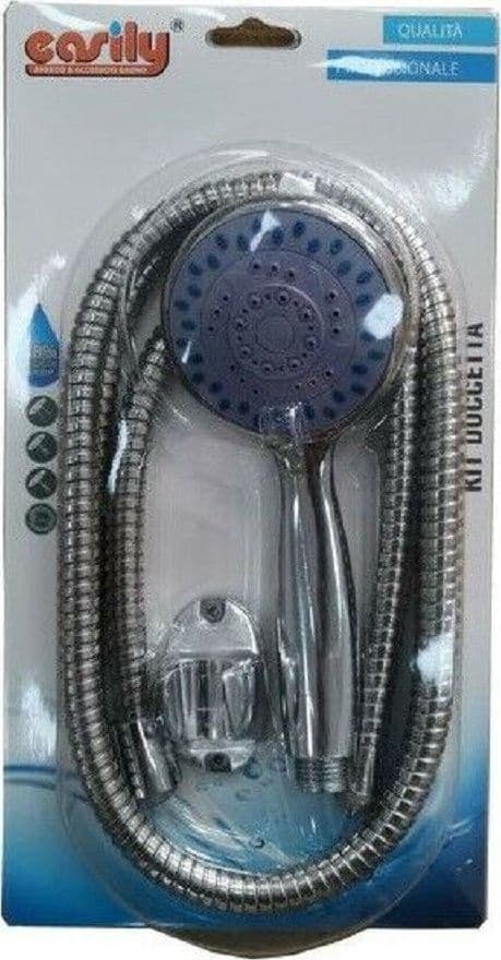 KIT DOCCETTA BAGNO DOCCINO SOFFIONE DOCCIA CON LACCIO 1,8 MT TONDO STAFFA 69057 - 3
