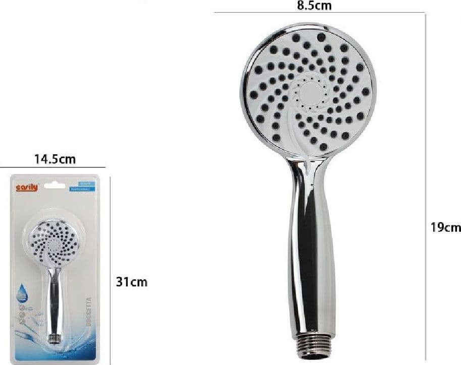 DOCCETTA TONDA 19 X 8.5 CM DOCCINO SOFFIONE DOCCIA SPIRALE MODERNO BAGNO 59562 - 2
