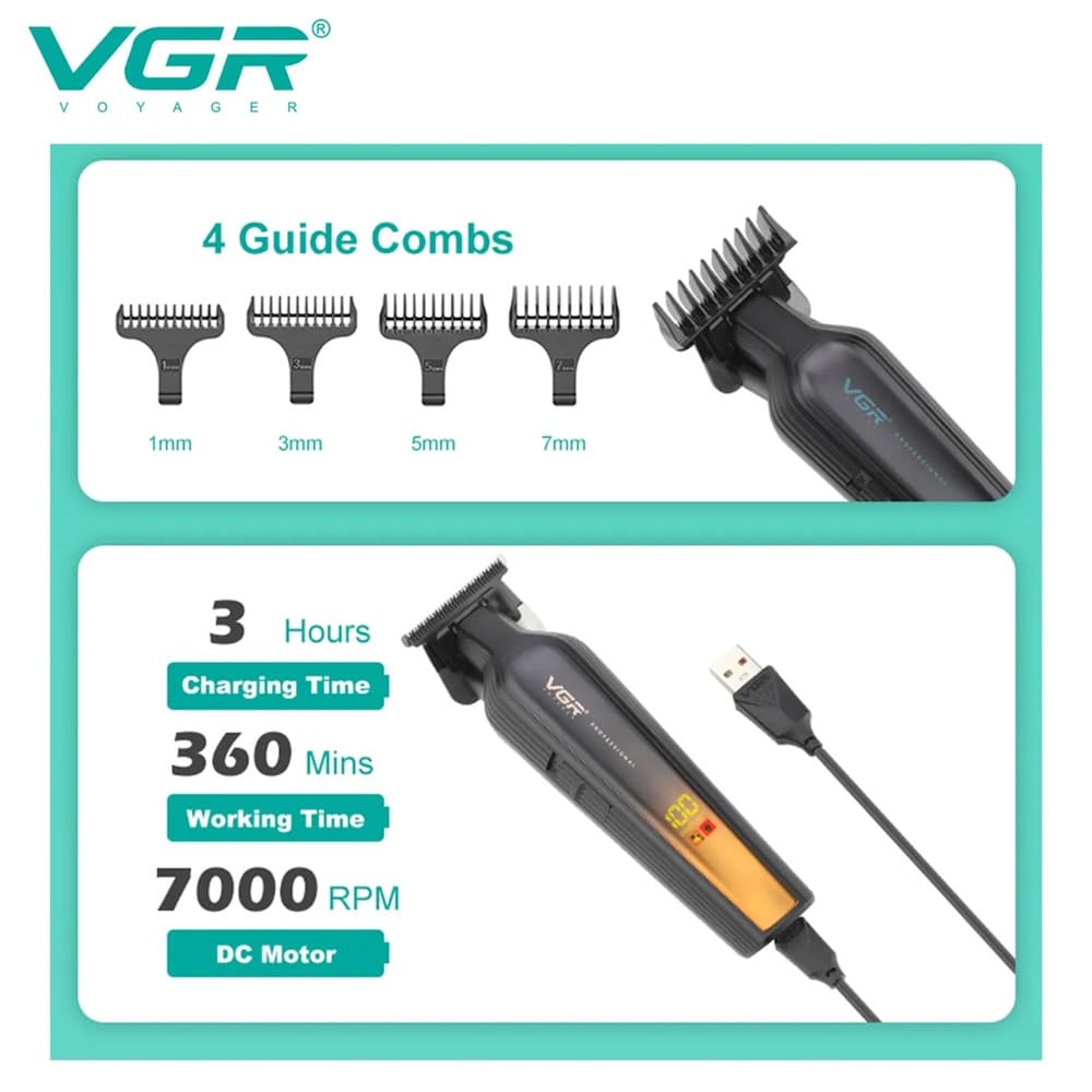 VGR V-930 Multigroom 5in1 Trimmer Barber Regolabarba Professionale - 11