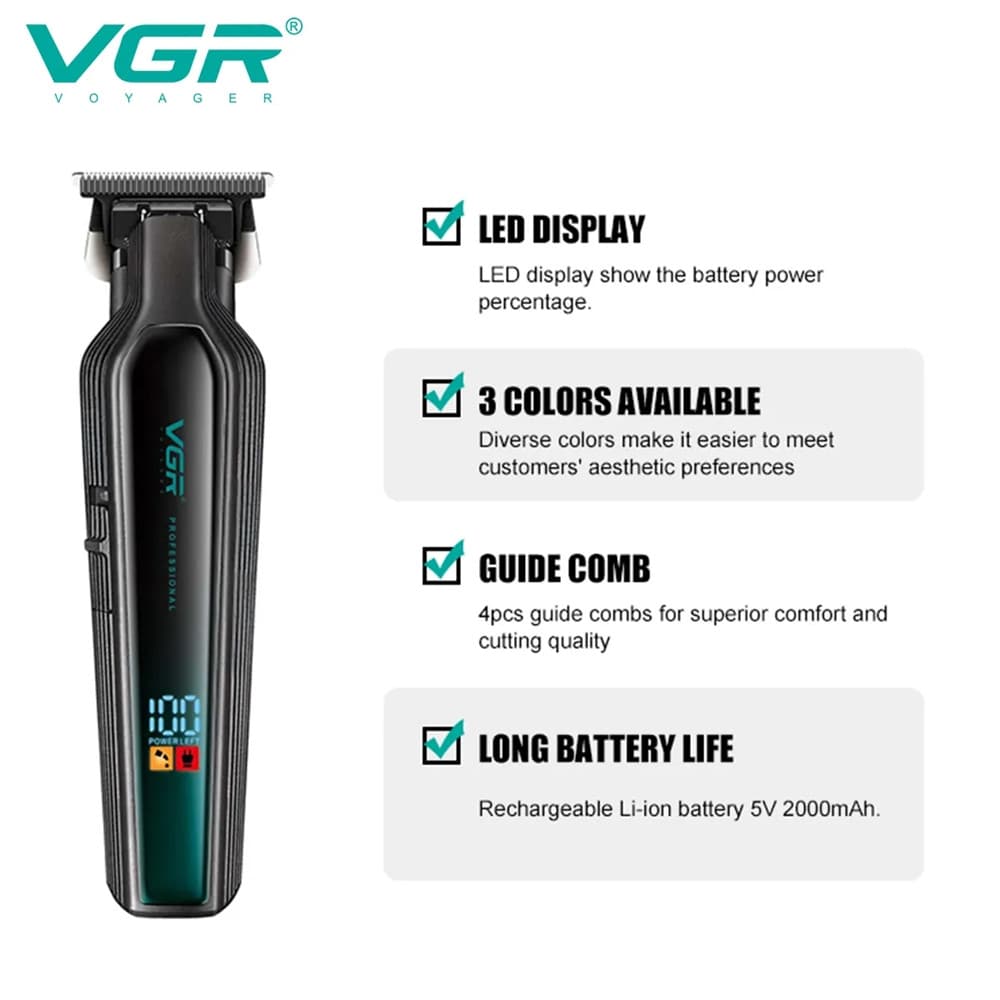 VGR V-930 Multigroom 5in1 Trimmer Barber Regolabarba Professionale - 12