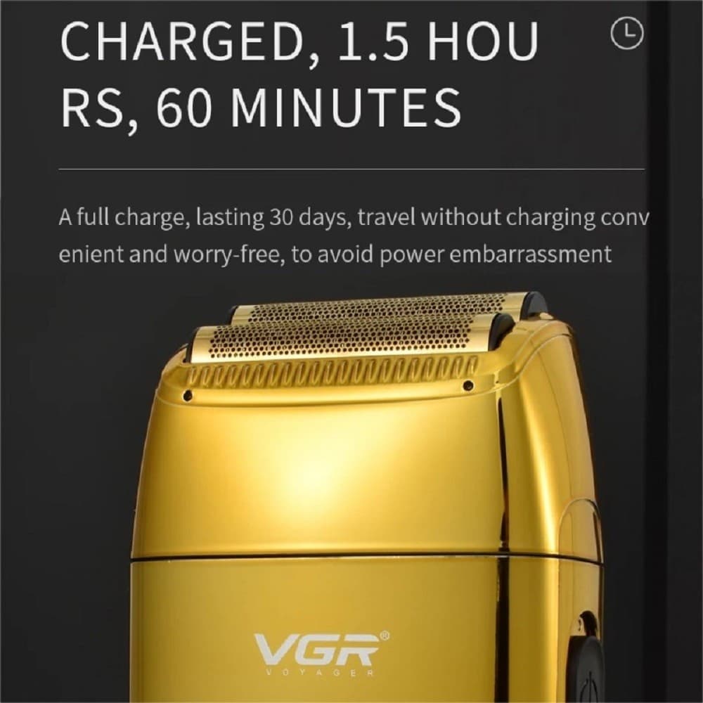 Rasoio Professionale Foil Shaver VGR V-399 Doppia Testina Barber Shaver - 14