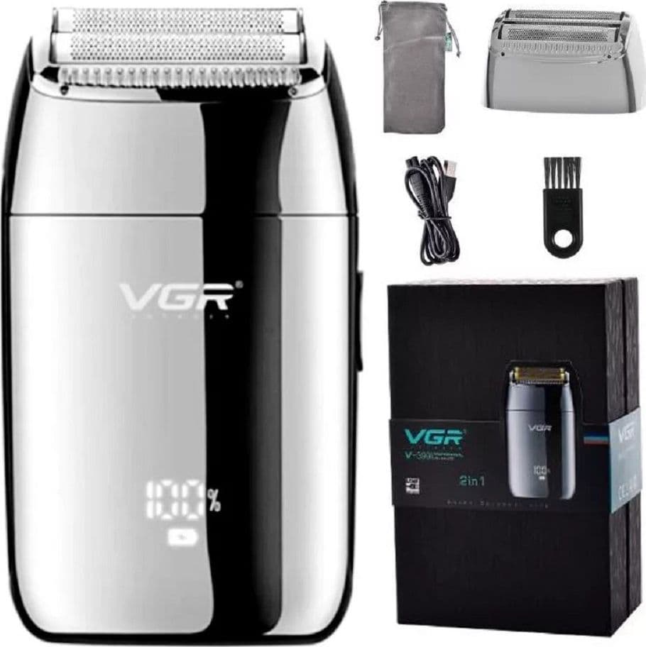 Rasoio Professionale Foil Shaver VGR V-399 Doppia Testina Barber Shaver - 12