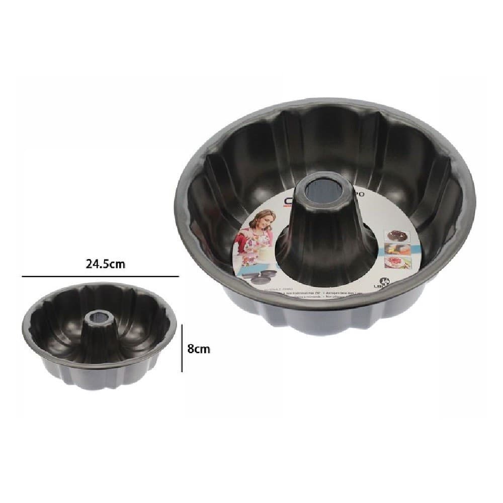 STAMPO TEGLIA TORTIERA PER DOLCE TORTA CIAMBELLA ANTIADERENTE TONDO 24,5CM 59949