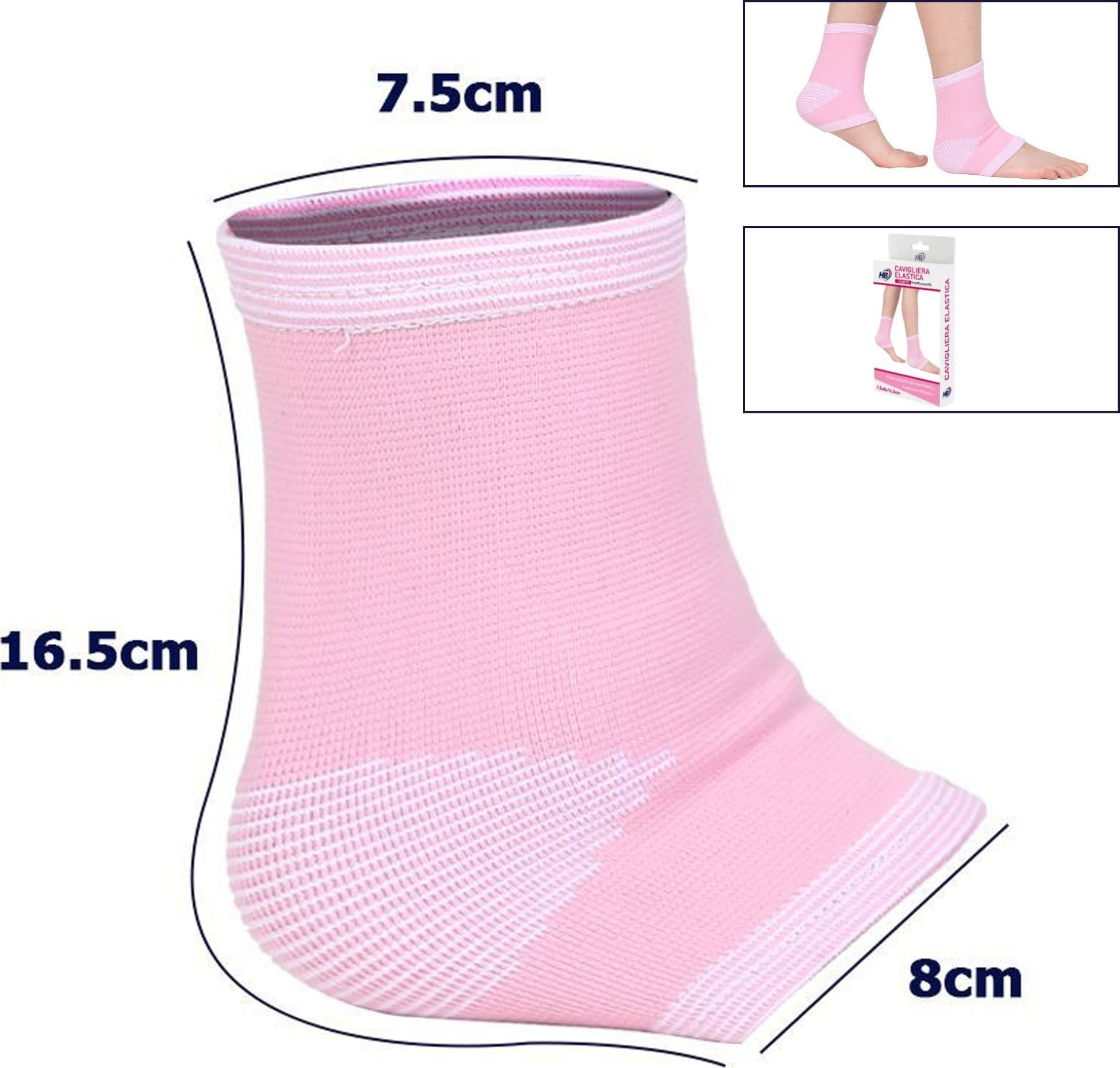 COPPIA CAVIGLIERE SUPPORTO PER CAVIGLIA ANALLERGICA ELASTICA PER BAMBINE ROSA
