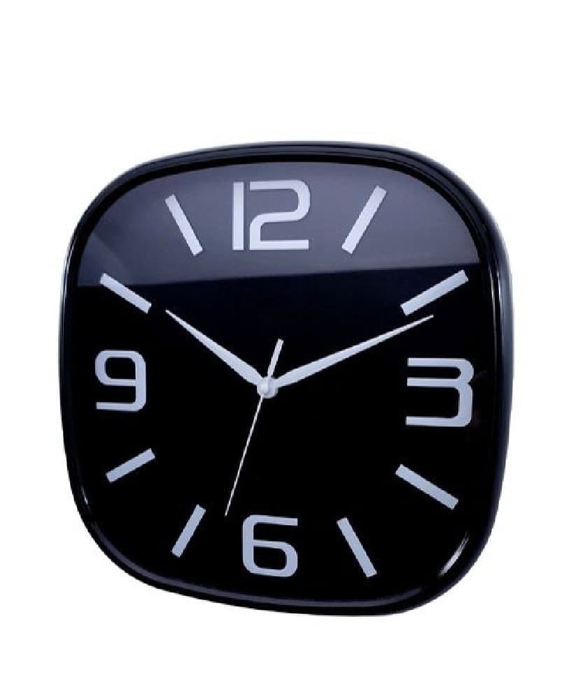 OROLOGIO PARETE MURO QUADRATO ANALOGICO CASA ARREDAMENTO 30CM BIANCO NERO 206959 - 3