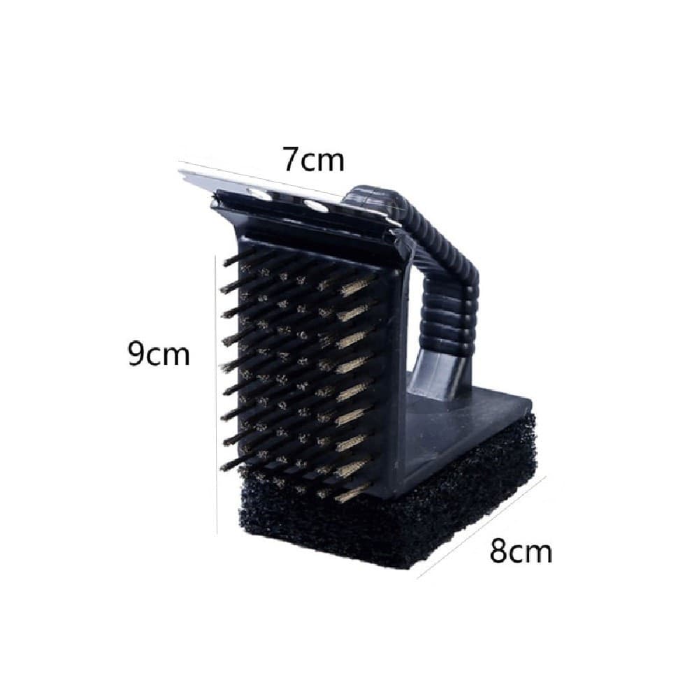SPAZZOLA TRIPLO USO PER PULIZIA GRIGLIE BARECUE BBQ 3IN1 SETOLE ACCIAIO CS2669 - 2