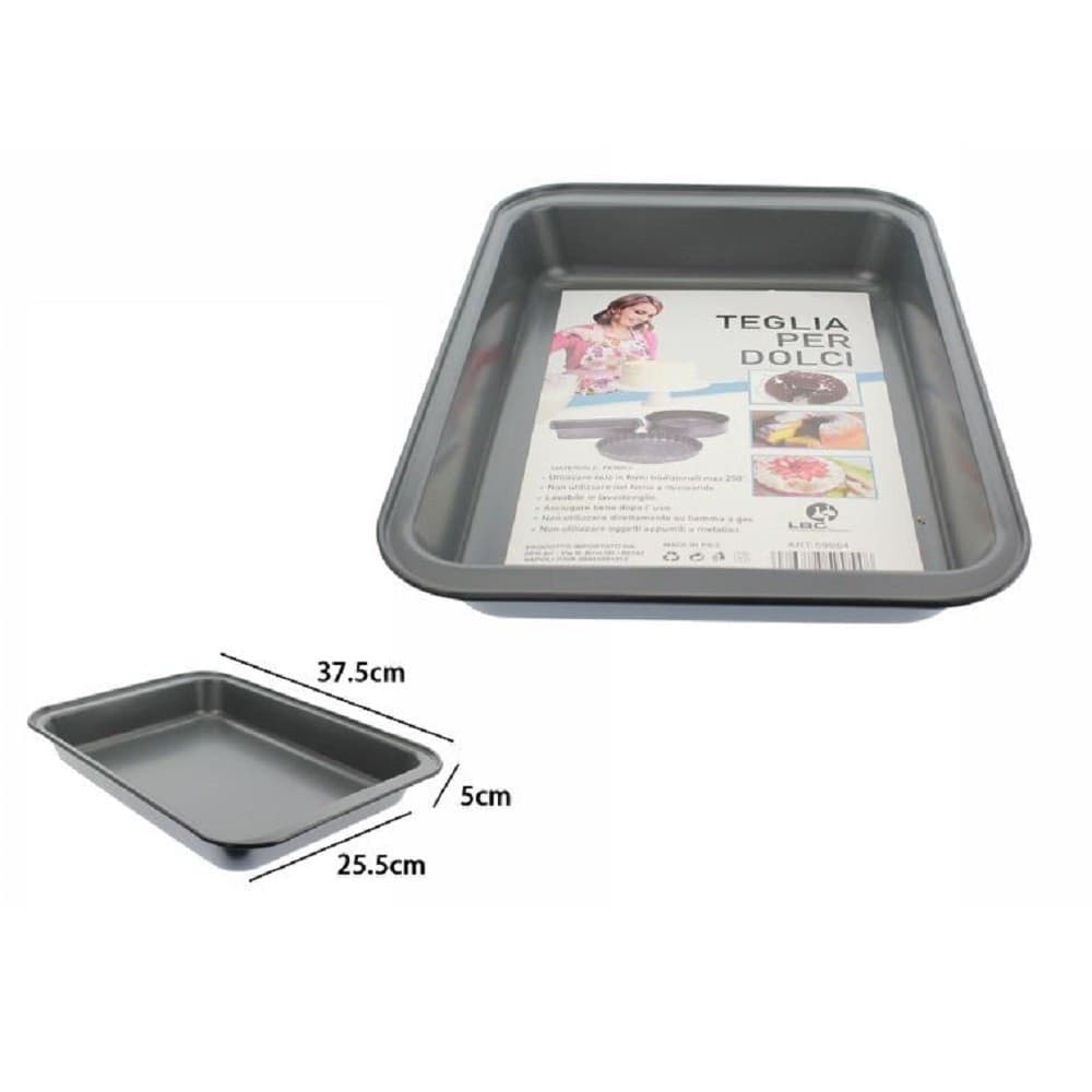 TEGLIA TORTIERA ANTIADERENTE RETTANGOLARE FORNO DOLCE SALATO 25.5X37.5X5CM 59954