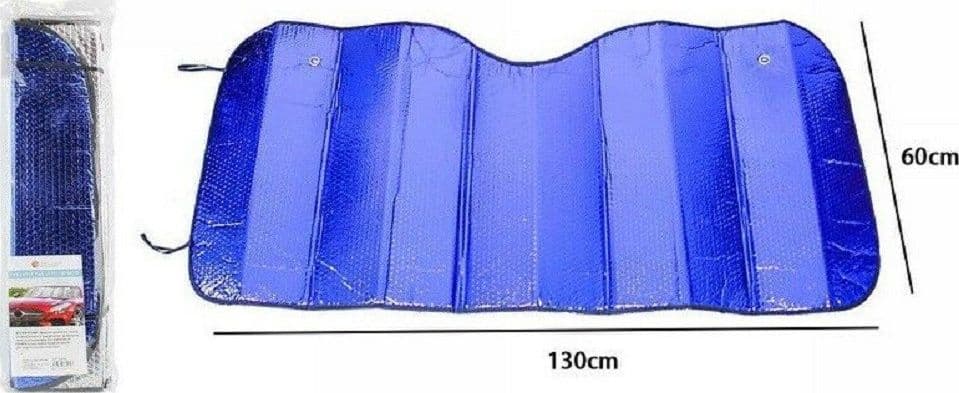 PARASOLE METALLICO PER AUTO COLORATO PROTEGGE CRUSCOTTO SOLE CALDO 130X60CM 70157 - 2