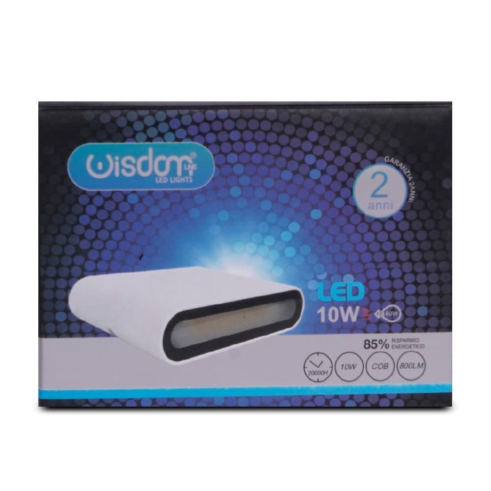 APPLIQUE LED COB 10W QUADRATA BIANCA SLIM UP & DOWN LUCE FREDDA NATURALE XC-9047 - 4