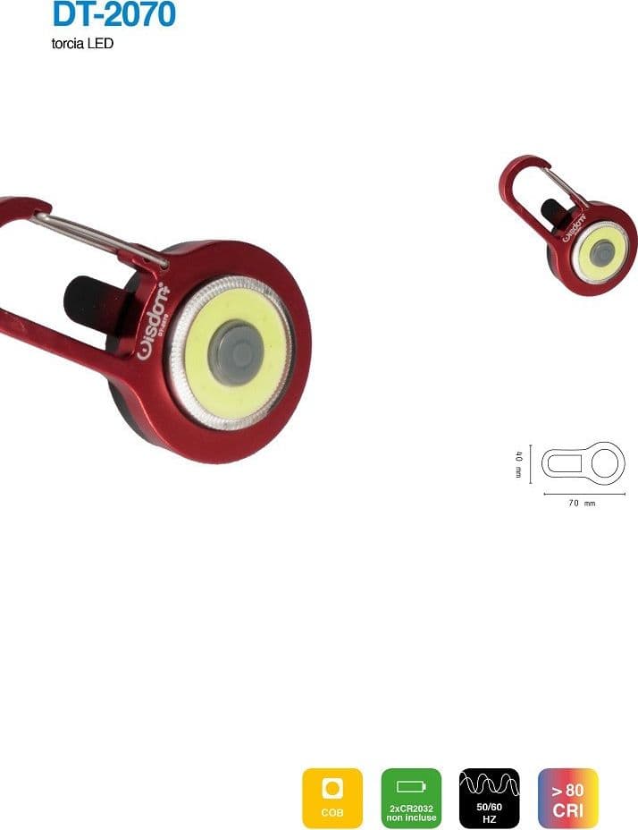 MINI TORCIA A LED COB IN ALLUMINIO TASCABILE PORTATILE IN VARI COLORI DT-2070 - 4