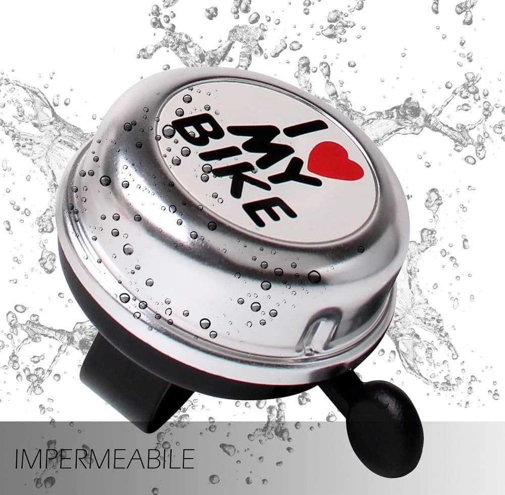 CAMPANELLO TRADIZIONALE LEGA ALLUMINIO I LOVE MY BIKE ATTACCO UNIVERSALE XC-2508 - 5