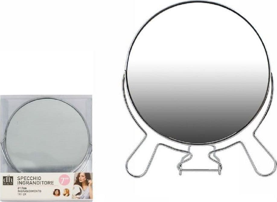 SPECCHIO PER COSMETICI RASOIO BARBA TRUCCO MAKE UP INGRANDIMENTO 7″ PVC 07094