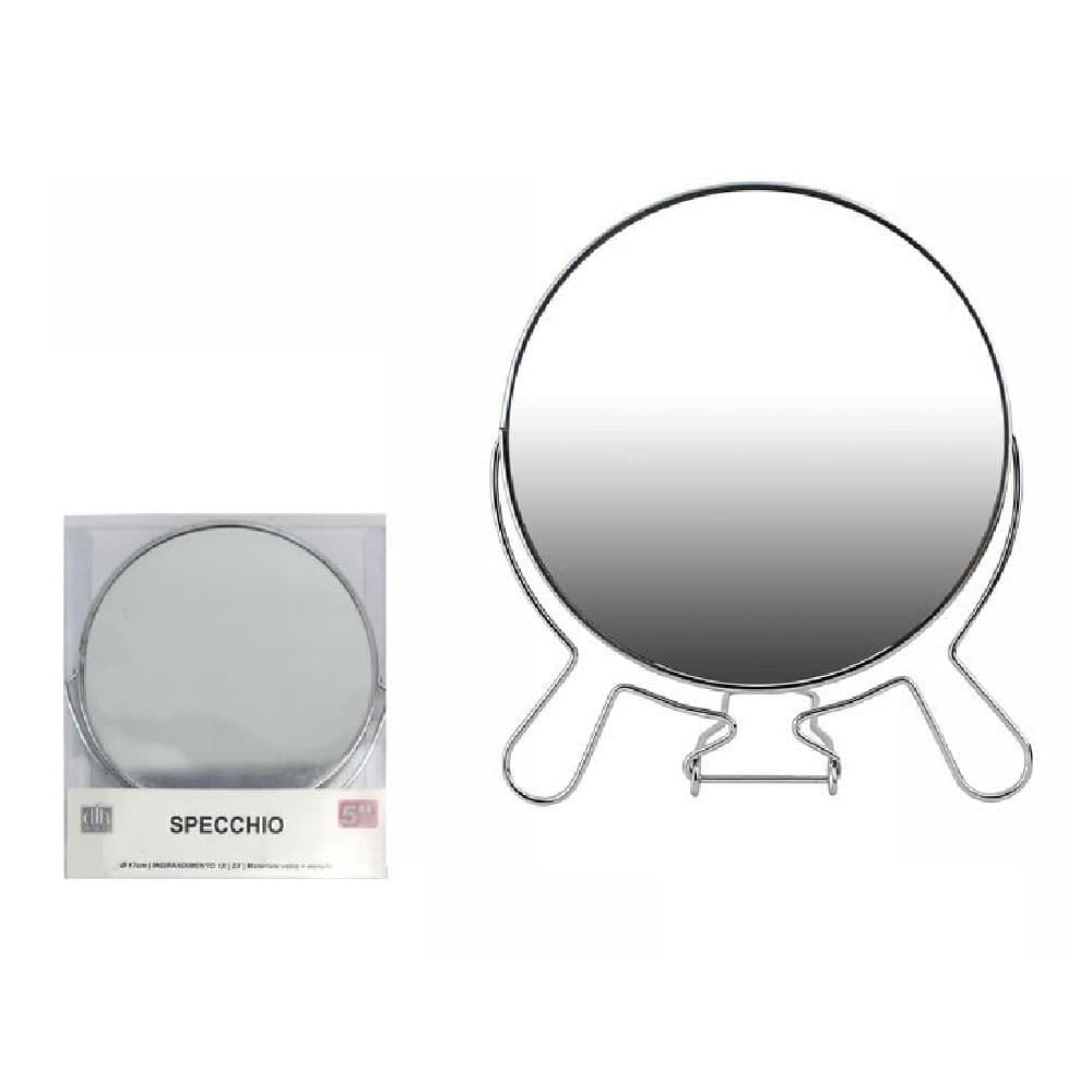 SPECCHIO PER COSMETICI RASOIO BARBA TRUCCO MAKE UP INGRANDIMENTO 5″ PVC 07092