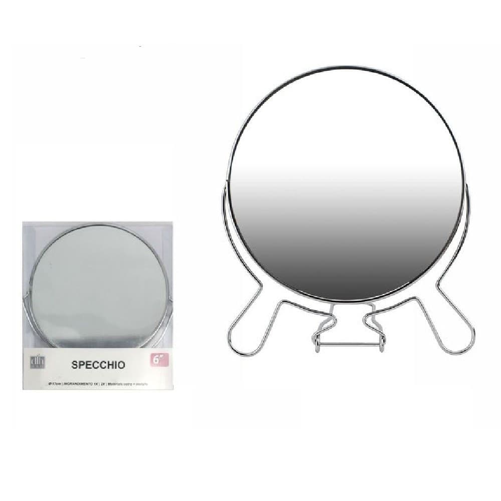 SPECCHIO PER COSMETICI RASOIO BARBA TRUCCO MAKE UP INGRANDIMENTO 6″ PVC 07093