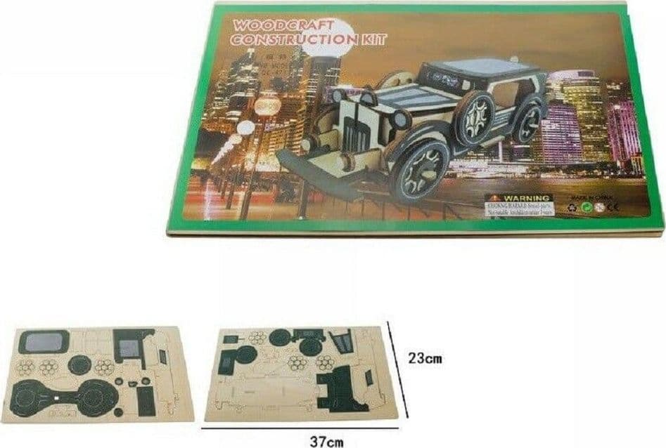 PUZZLE 3D LEGNO AUTO CHICAGO MODELLINO MODELLISMO COLLEZIONE GIOCO BAMBINI 07345 - 2