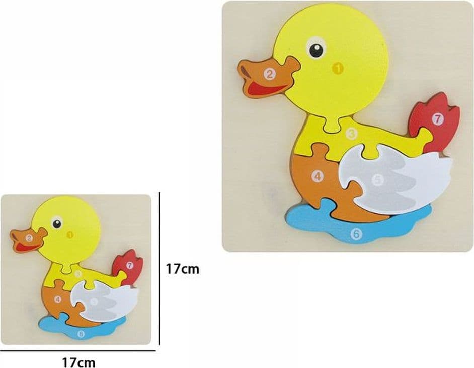 PUZZLE 3D BLOCCHI LEGNO FORMA DI PAPERA EDUCATIVO COLORATO GIOCO BAMBINI ANIMALI - 2