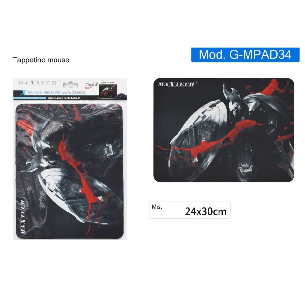TAPPETINO PER MOUSE PAD TAPPETO POGGIAPOLSO ANTISCIVOLO GAMING GURRIERO G-MPAD34 - 2