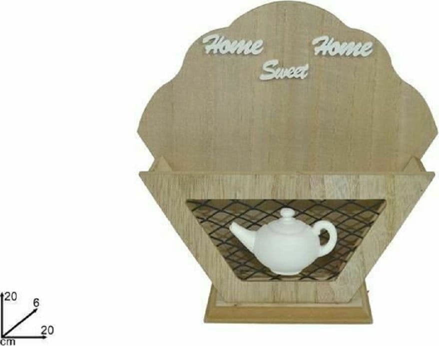 PORTA OGGETTI PORTAOGGETTI CUCINA IN LEGNO METALLO ARREDAMENTO CASA 20X20X6 CM