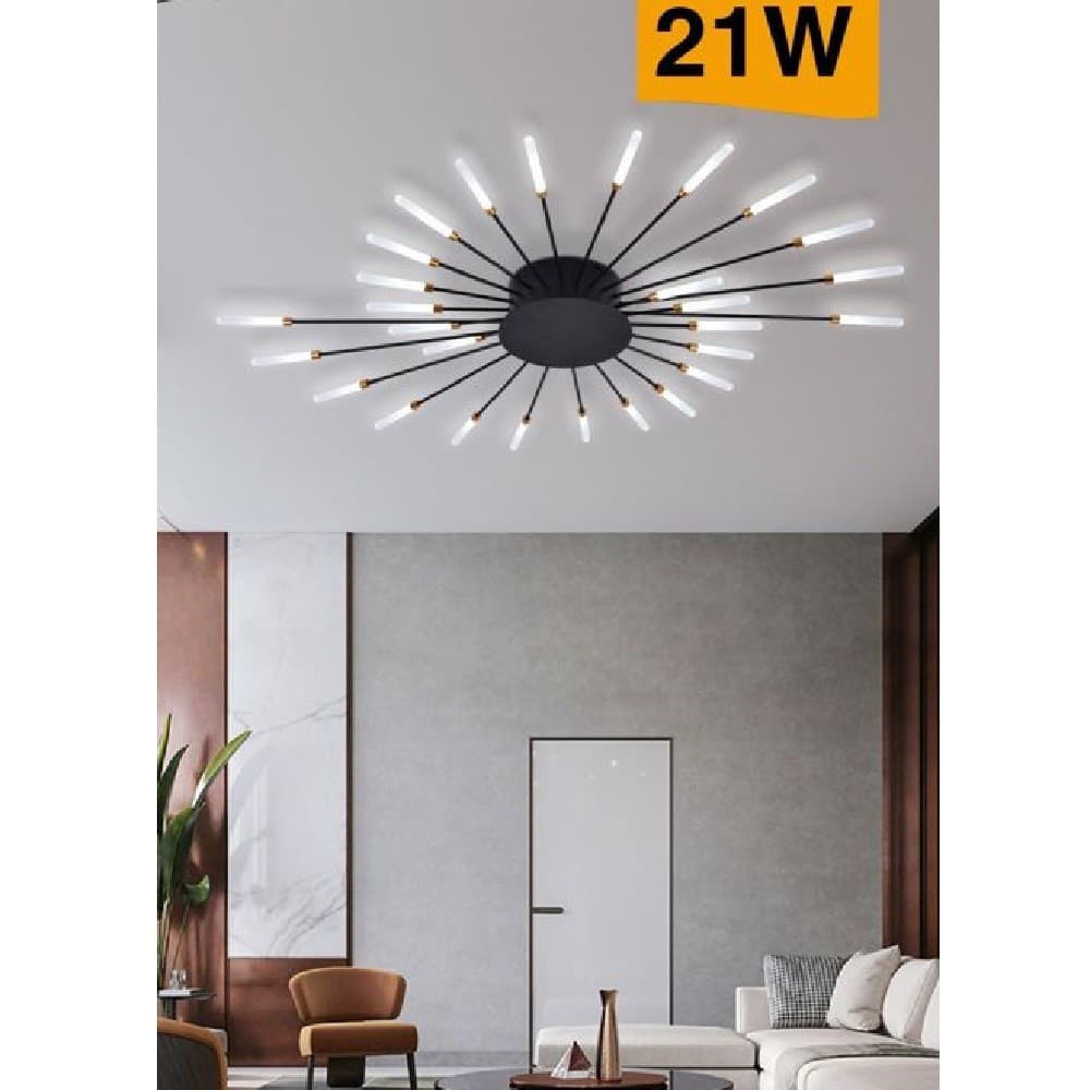 PLAFONIERA LED MODERNA 21 W LAMPADA SOFFITTO A RAGGI LUCE 6500K 3000K 4000K C33 - 8