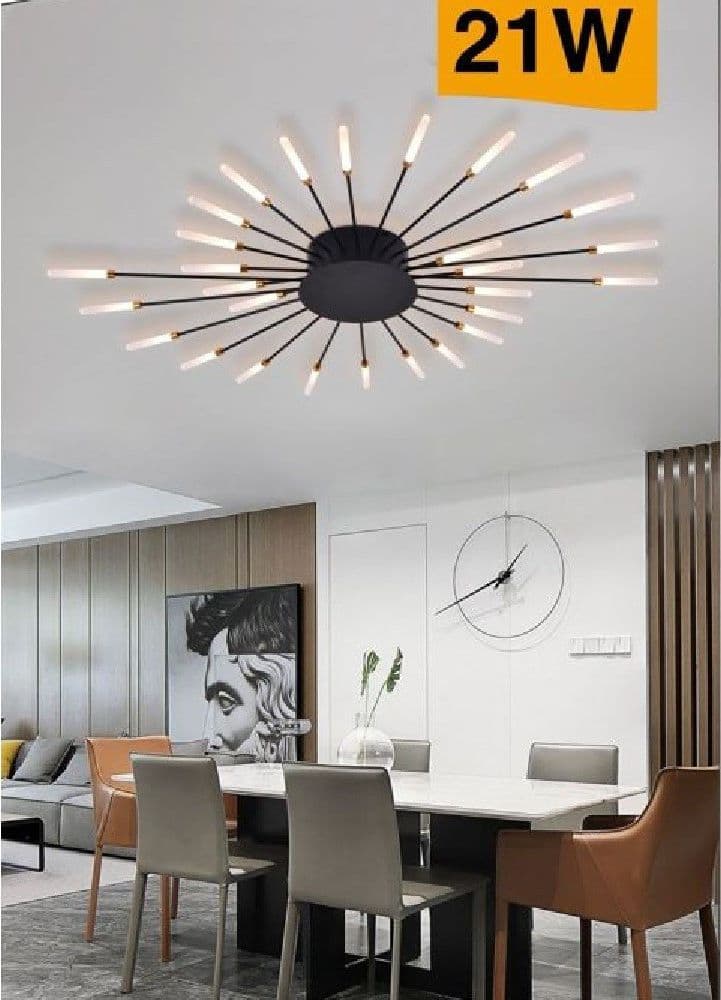 PLAFONIERA LED MODERNA 21 W LAMPADA SOFFITTO A RAGGI LUCE 6500K 3000K 4000K C33 - 6