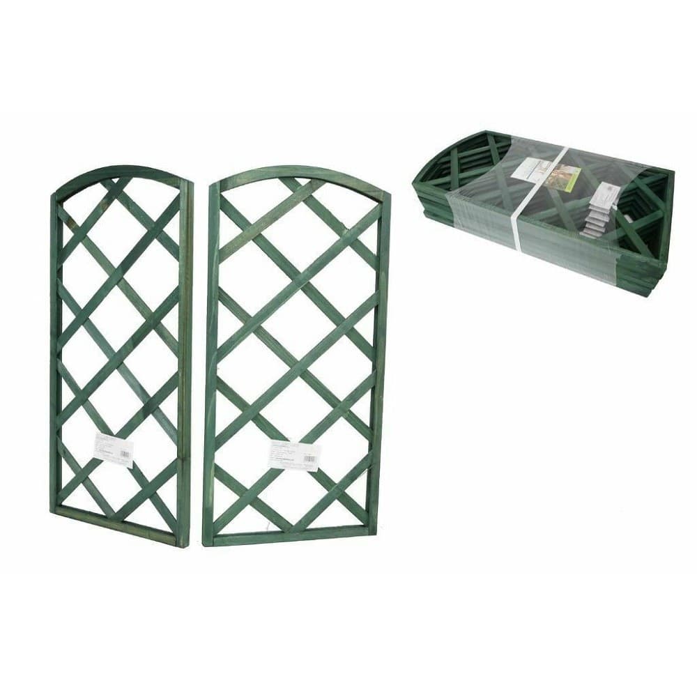 PANNELLO TRALICCIO RECINZIONE IN LEGNO VERDE 60X30 CM RAMPICANTI GIARDINO 219842 - 2