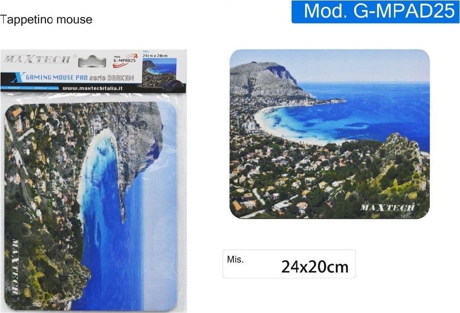 TAPPETINO PER MOUSE PAD GAMING TAPPETO POGGIAPOLSO PAESAGGIO COSTIERO G-MPAD25 - 2