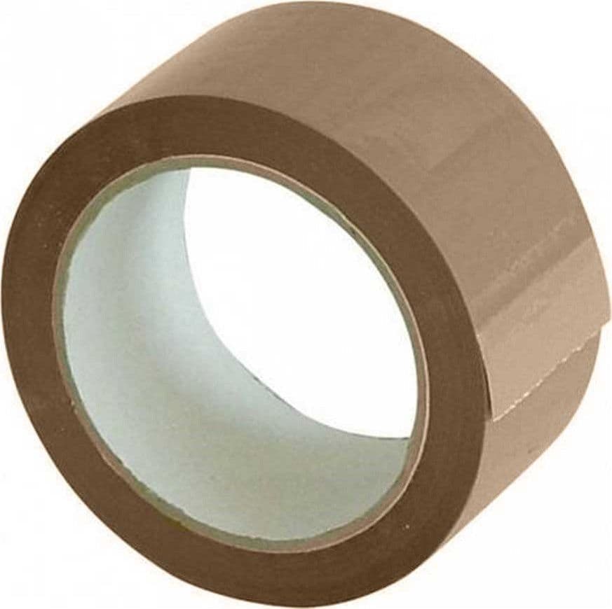SET 6 NASTRI ADESIVI AVANA 50 MM X 66 MT CON ETICHETTA NASTRO IMBALLAGGI MARRONE - 2