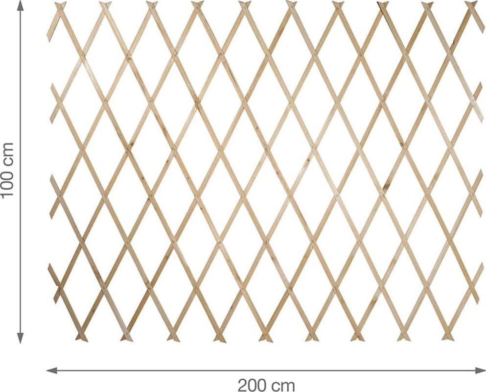 TRALICCIO LEGNO RETE ESTENSIBILE PIANTE RAMPICANTI STACCIONATA 100X200 CM 206429 - 5