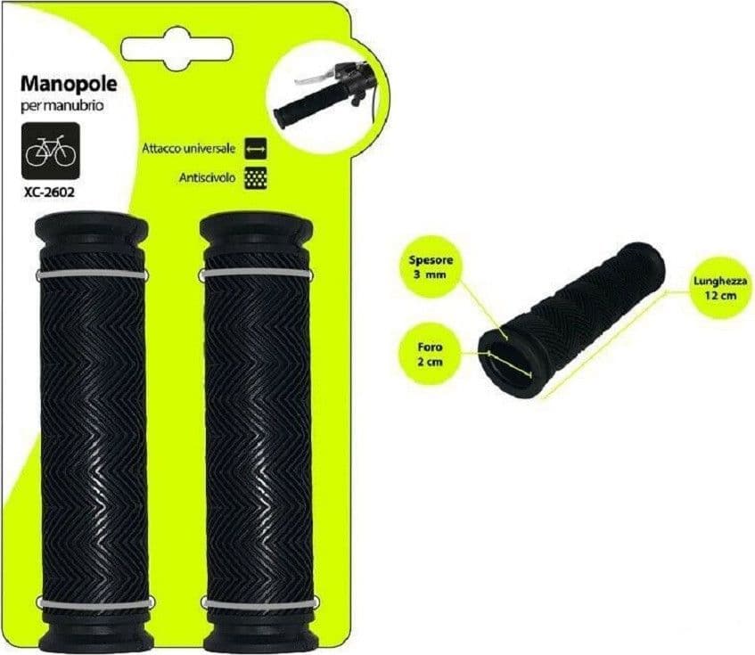COPPIA MANOPOLE MANUBRIO STERZO BICI BICICLETTA UNIVERSALE ANTISCIVOLO XC-2602