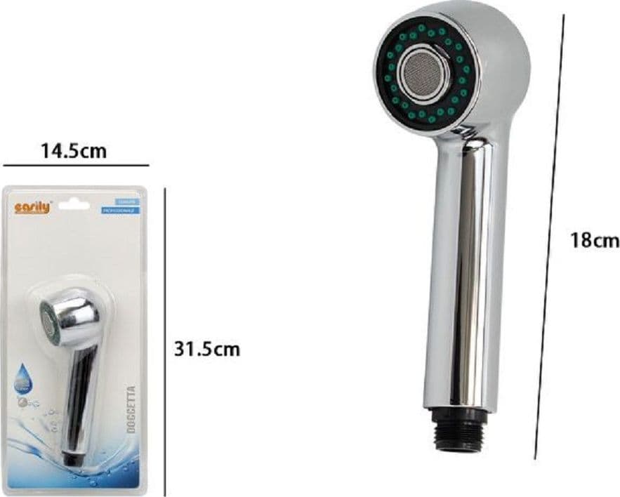DOCCETTA DOCCINO SOFFIONE BAGNO DOCCIA CORNETTA MODERNA 18 CM 59178 ROTONDA - 2