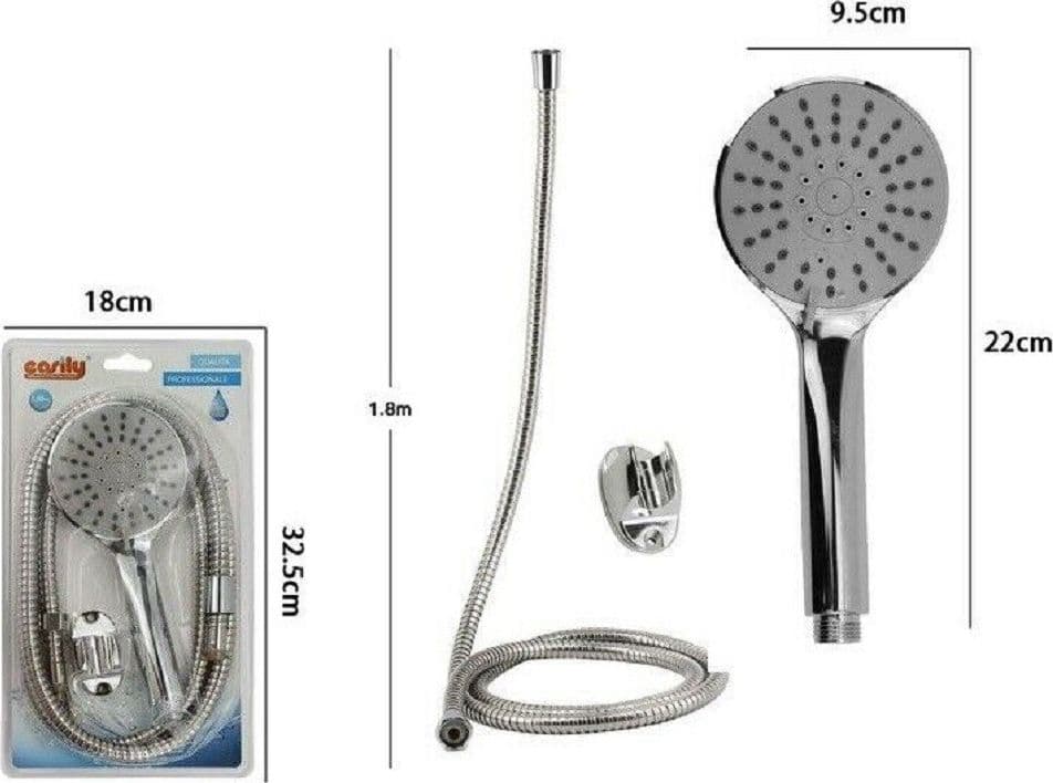 KIT DOCCETTA DOCCINO SOFFIONE DOCCIA BAGNO TONDO CON LACCIO 1,8 MT STAFFA 69322 - 2