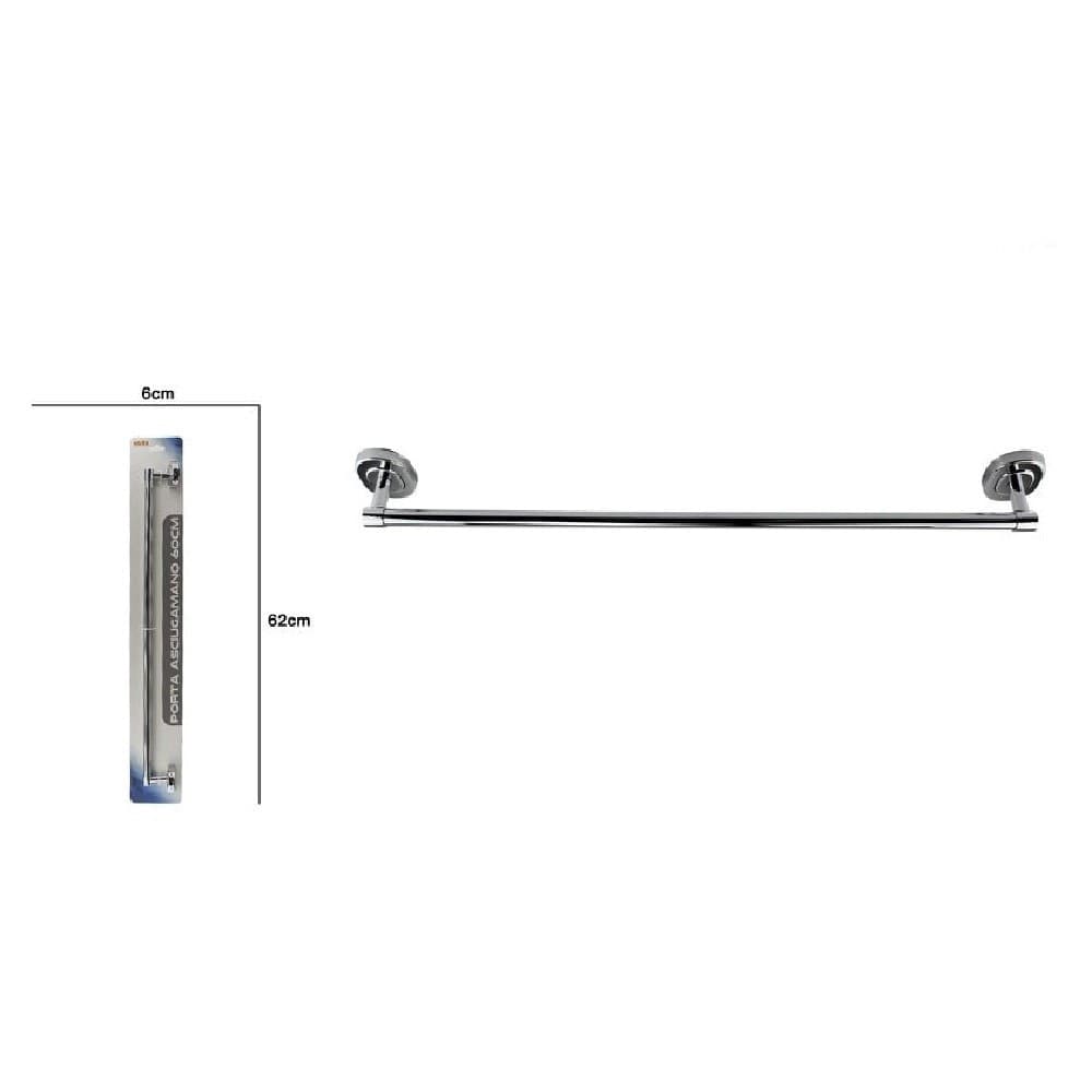 PORTA ASCIUGAMANI IN ACCIAIO A PARETE BAGNO FISSAGGIO CON VITI COLLA 60 CM 69196 - 2