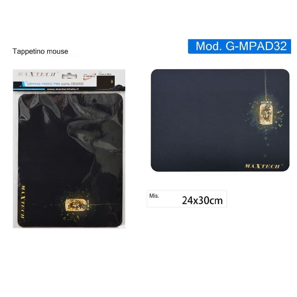 TAPPETINO MOUSE PAD GAMING TAPPETO PC BARATTOLO LUCCIOLE ANTISCIVOLO G-MPAD32 - 2