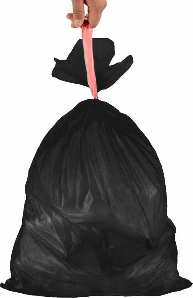 7 X ROTOLI SACCHETTI BUSTE SPAZZATURA 40LT 55X65CM CHIUSURA LACCETTO NERO 105PZ - 5
