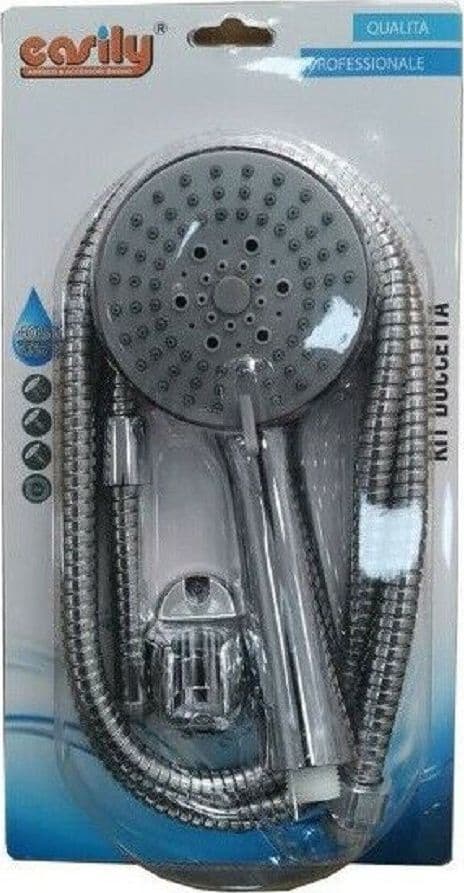 KIT BAGNO DOCCETTA DOCCINO SOFFIONE DOCCIA TONDO CON LACCIO 1,8 MT STAFFA 69084 - 3