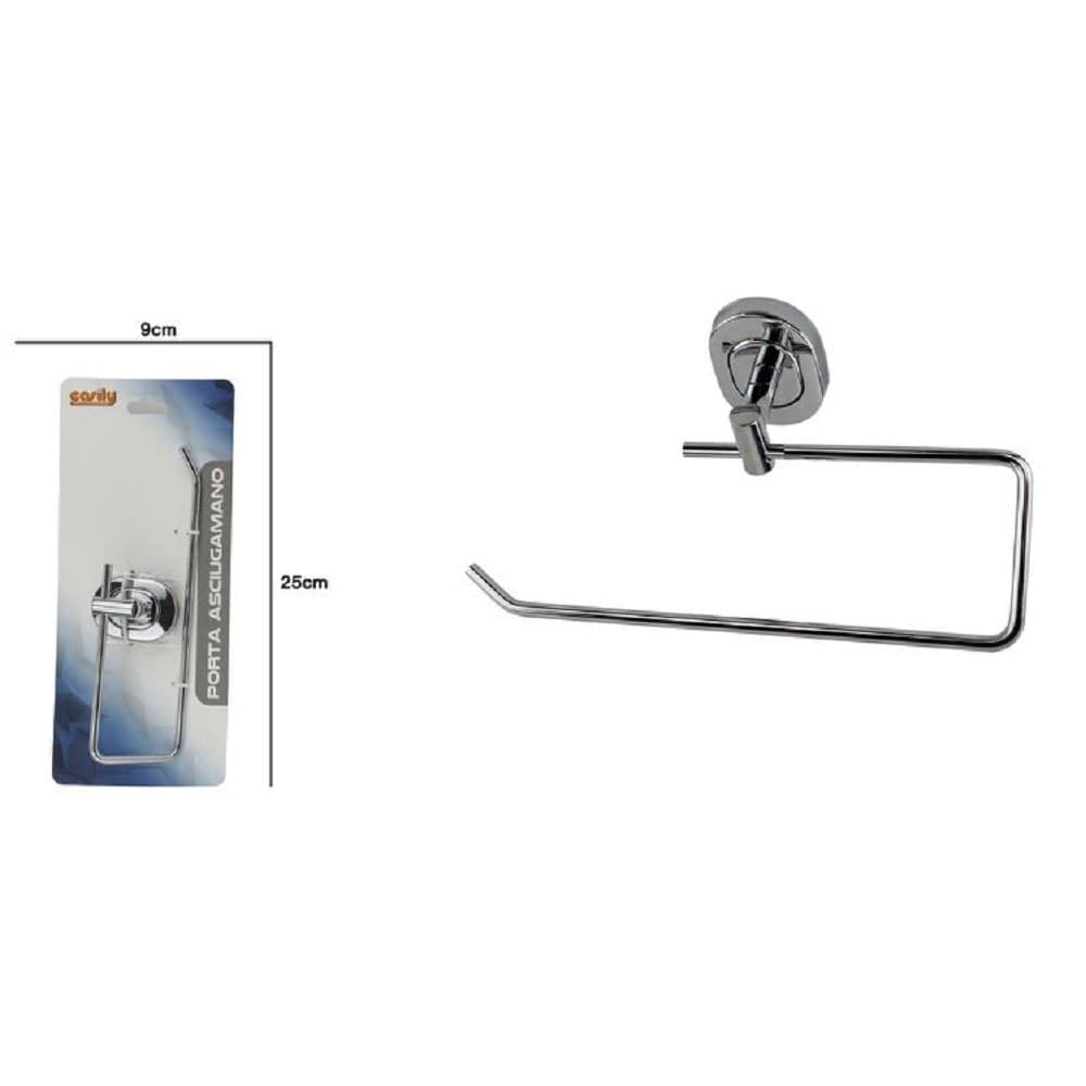 PORTA ASCIUGAMANO BAGNO WC TOILETTE IN ACCIAIO INOX FISSAGGIO A PARETE 69188 - 2