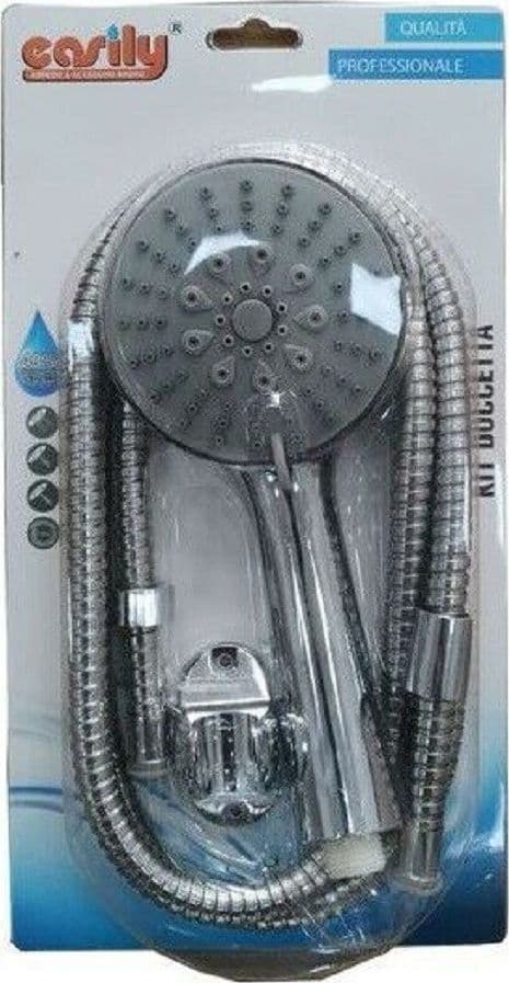 KIT DOCCETTA BAGNO DOCCINO TONDO SOFFIONE DOCCIA CON LACCIO 1,8MT STAFFA 69043 - 3