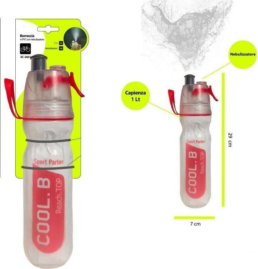 BORRACCIA 1 LITRO IN PVC CON NEBULIZZATORE SPORT PER BICI BICICLETTA XC-2661