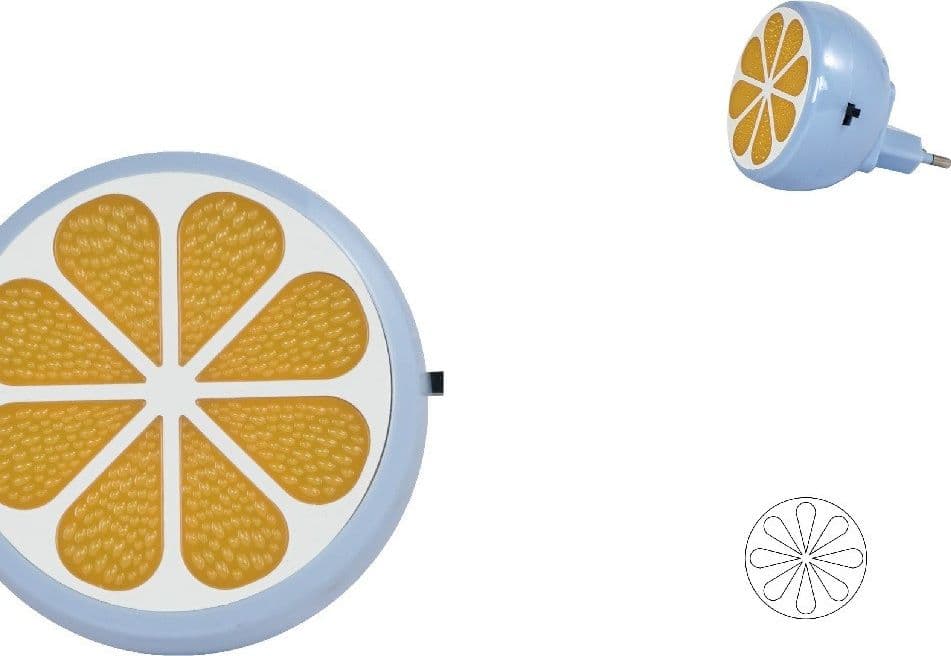 LUCE LED NOTTURNA A FORMA DI MEZZA ARANCIA LUCE BIANCA LAMPADA CAMERETTA BAMBINI - 5