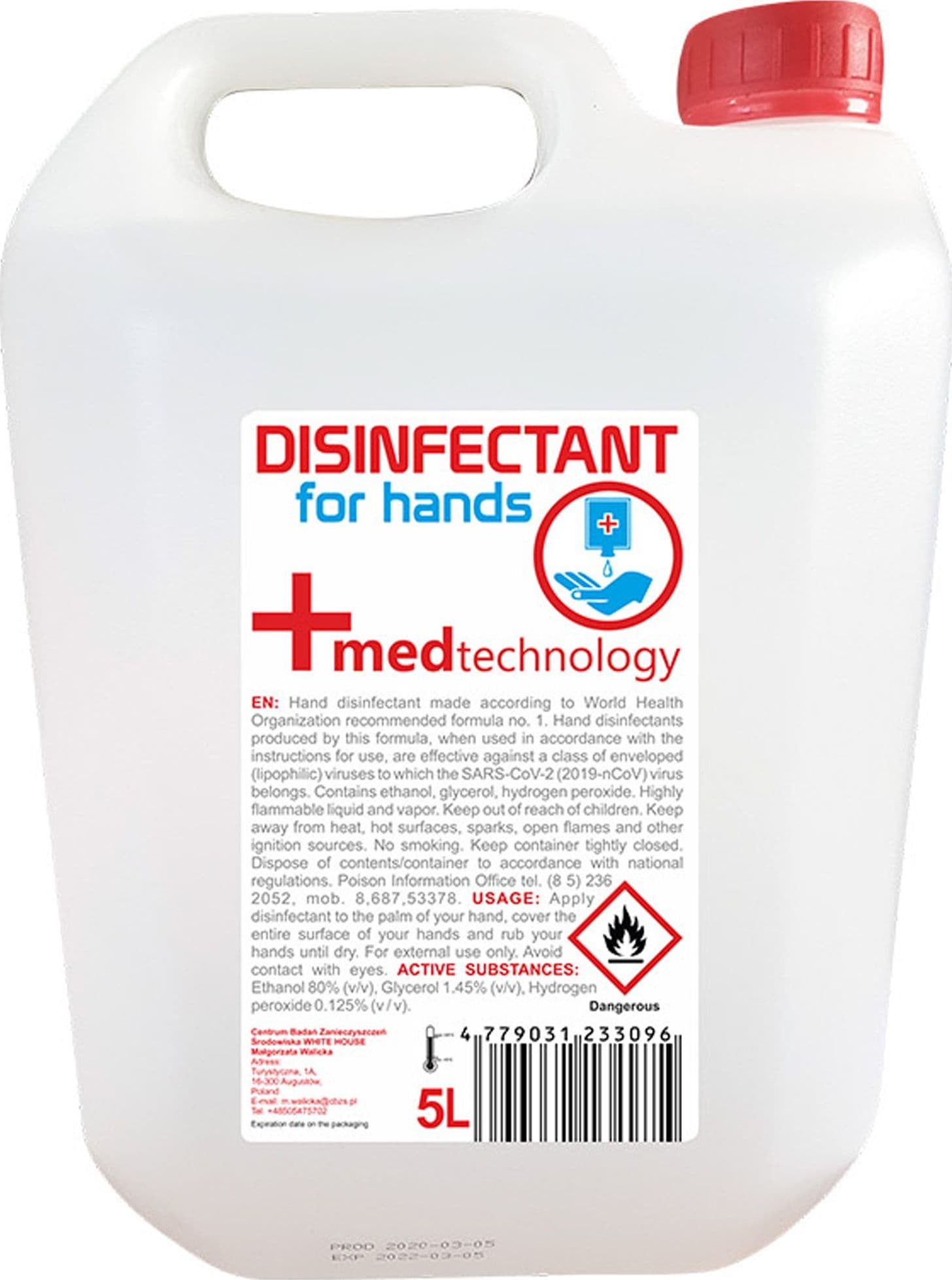 LIQUIDO IGIENIZZANTE PER SANIFICATORE 5L ELIMINA GERMI E BATTERI DISINFETTANTE