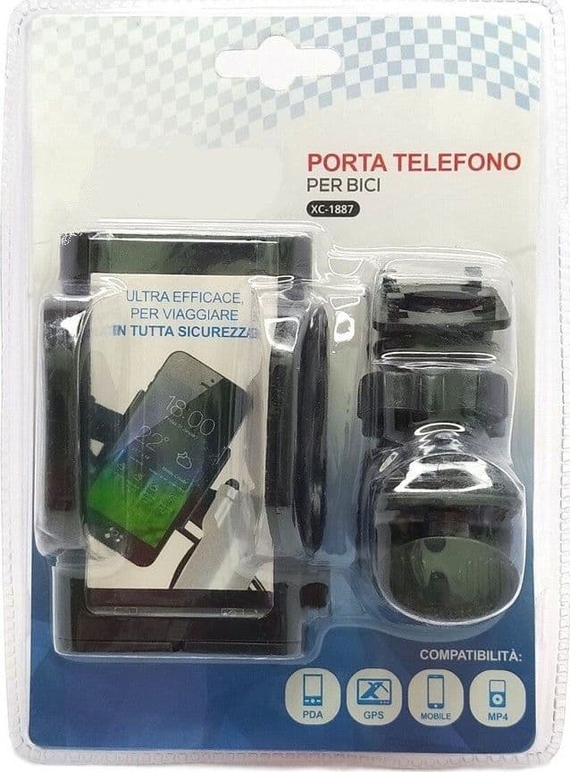 PORTA TELEFONO CELLULARE PER BICICLETTA BICI UNIVERSALE SUPPORTO GPS PDA XC-1887 - 2