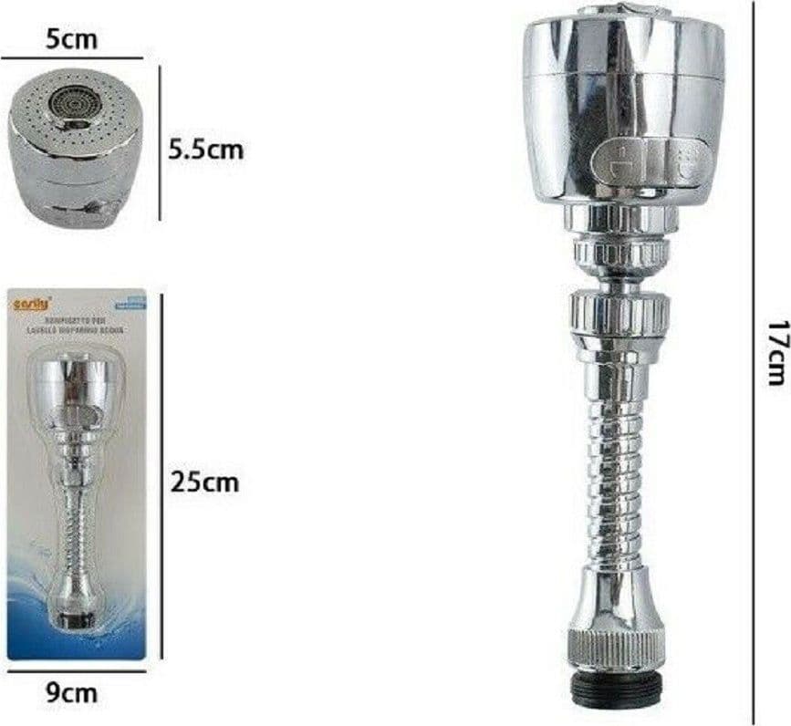 AERATORE ROMPIGETTO RUBINETTO CUCINA PER LAVELLO CROMATO FILTRO SNODATO 69273 - 2