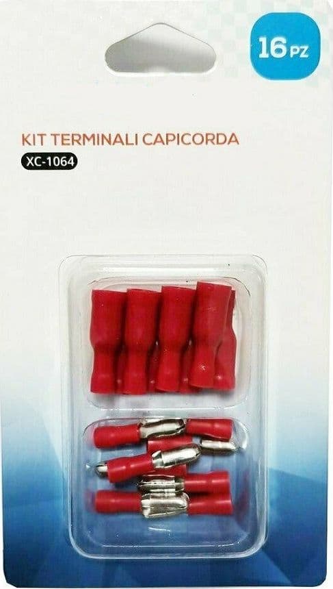KIT 16 TERMINALI CAPICORDA CONNETTORI PREISOLATI FRD1.25-156 MPD1.25-156 XC-1064 - 2