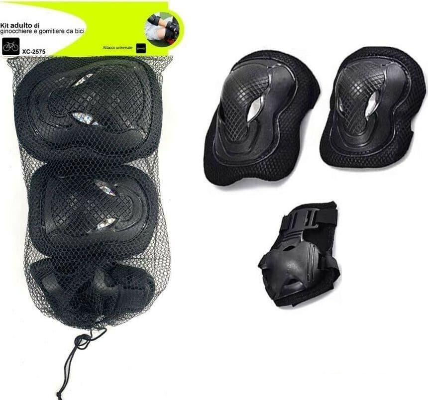 KIT DI GINOCCHIERE GOMITIERE PROTEZIONE ADULTI SPORT DA BICI BICICLETTA XC-2575