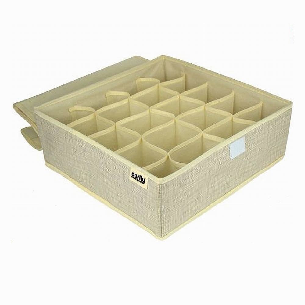 PORTAOGGETTI TESSUTO ORGANIZER CONTENITORE BIANCHERIA 20 POSTI 32X32X12 CM 69720 - 4