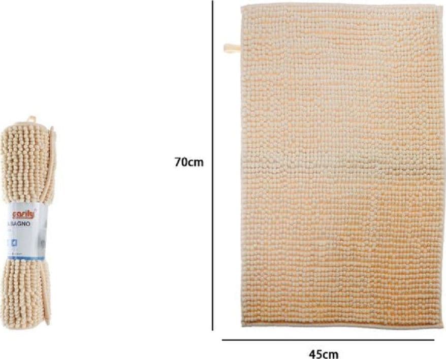 TAPPETO TAPPETINO ANTISCIVOLO PER ARREDO BAGNO 45 X 70 CM COLORE ARANCIO 79918 - 2