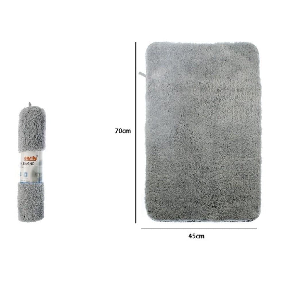 TAPPETO TAPPETINO IN TESSUTO MORBIDO PER ARREDO BAGNO 45 X 70 CM GRIGIO 79926 - 2