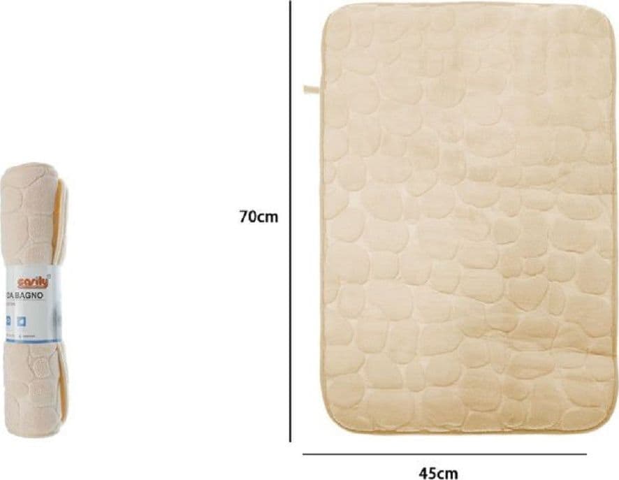 TAPPETO TAPPETINO IN TESSUTO EFFETTO SASSI PER ARREDO BAGNO 45 X 70 CM 79930 - 2